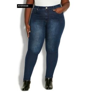 Avenue Slim Fit Stretch Jeans Dark Wash Size 14 Average (Q07.6)